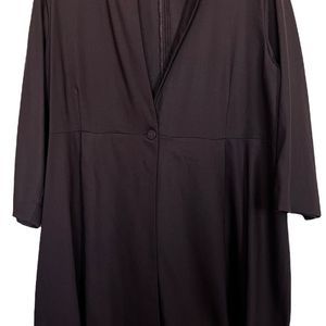 Eileen Fisher Womens Sz M Brown Kimono Jacket One Button Boiled Wool